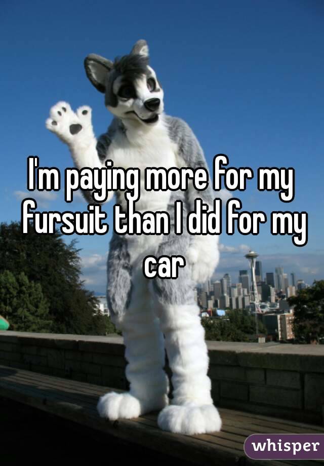 I'm paying more for my fursuit than I did for my car