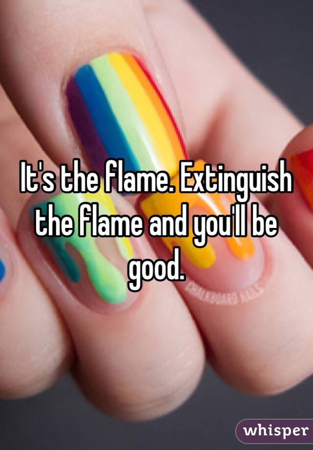 It's the flame. Extinguish the flame and you'll be good. 