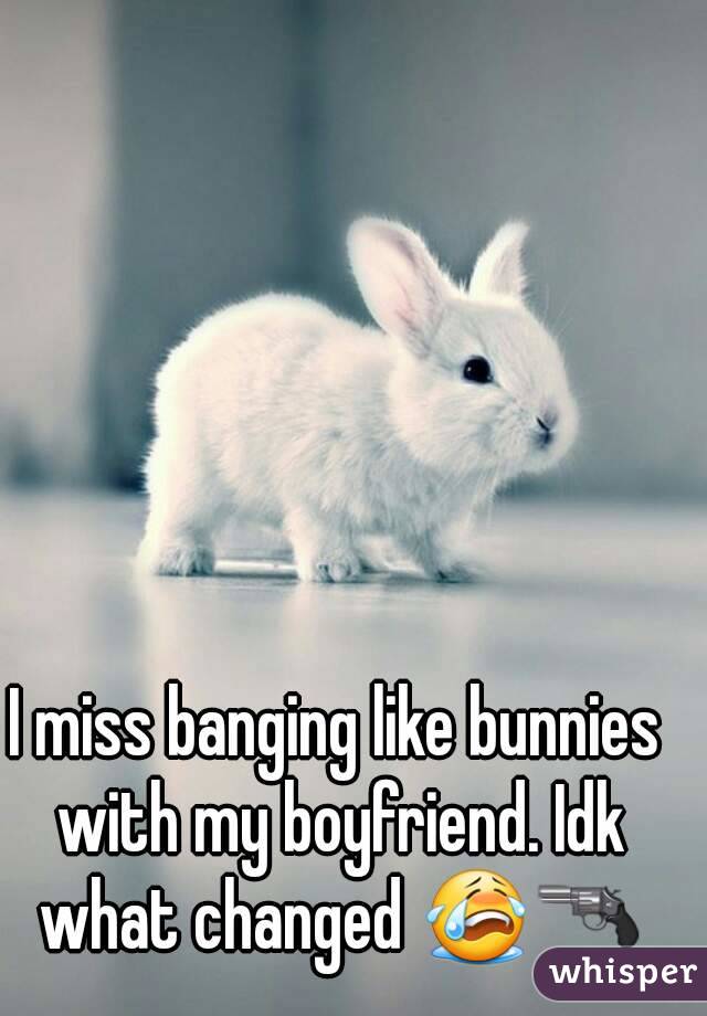 I miss banging like bunnies with my boyfriend. Idk what changed 😭🔫