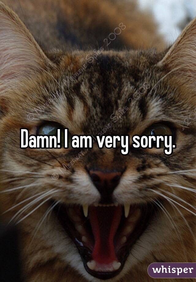 Damn! I am very sorry.