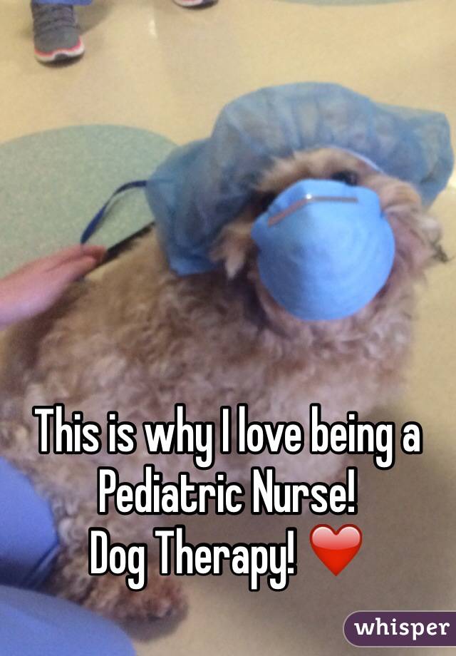 This is why I love being a Pediatric Nurse!
Dog Therapy! ❤️