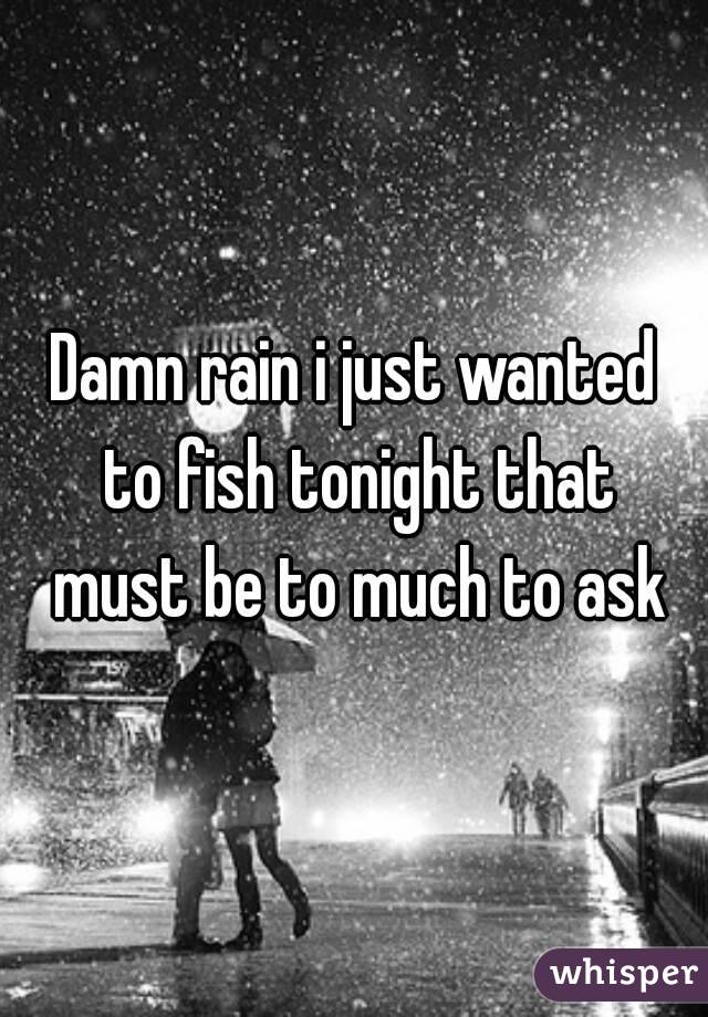 Damn rain i just wanted to fish tonight that must be to much to ask