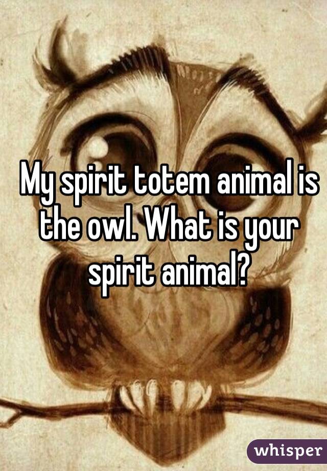 My spirit totem animal is the owl. What is your spirit animal?