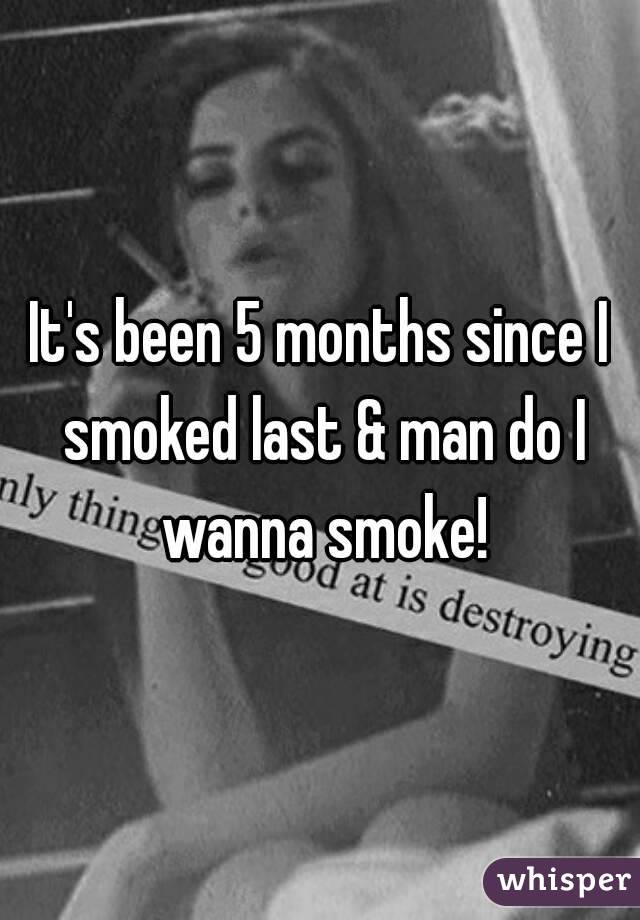 It's been 5 months since I smoked last & man do I wanna smoke!