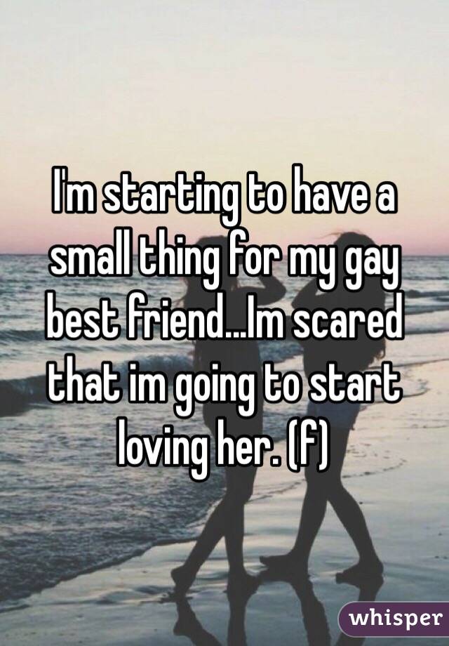 I'm starting to have a small thing for my gay best friend...Im scared that im going to start loving her. (f)