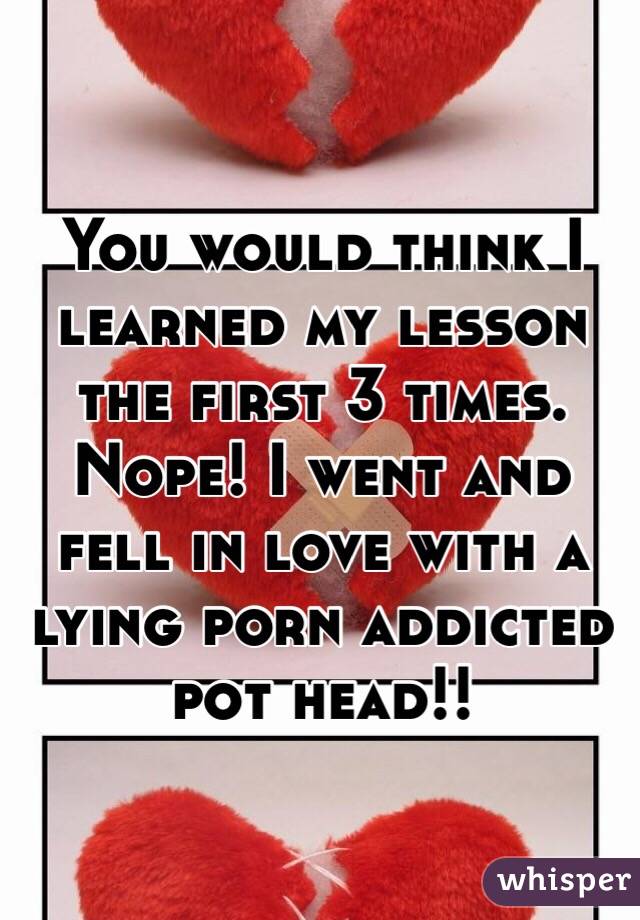 You would think I learned my lesson the first 3 times. Nope! I went and fell in love with a lying porn addicted pot head!! 