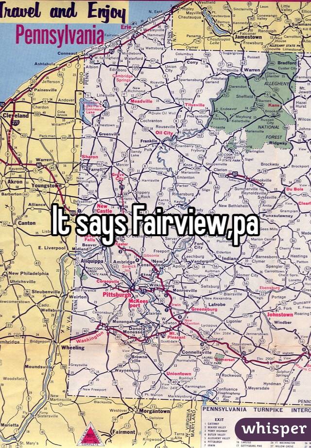 It says Fairview,pa 