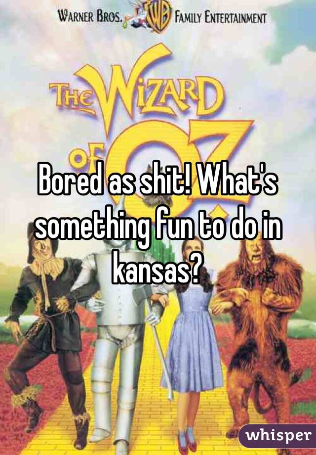 Bored as shit! What's something fun to do in kansas?