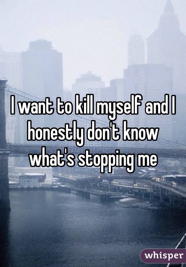 I want to kill myself and I honestly don't know what's stopping me