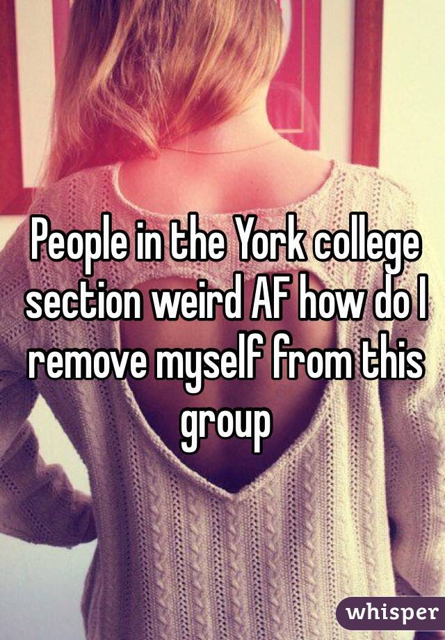 People in the York college section weird AF how do I remove myself from this group 