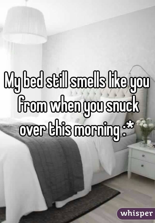 My bed still smells like you from when you snuck over this morning :* 