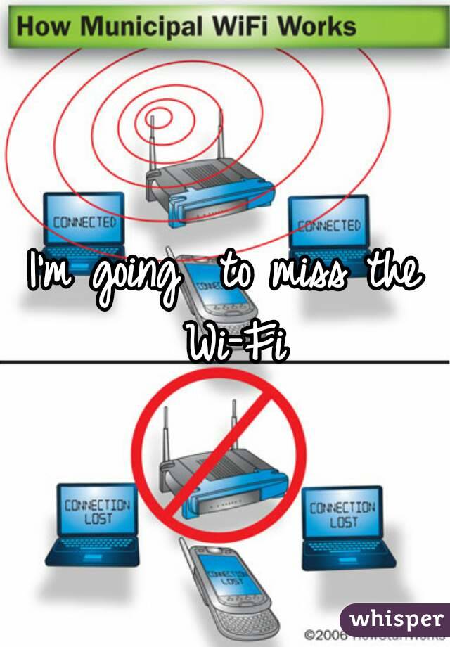 I'm going  to miss the Wi-Fi