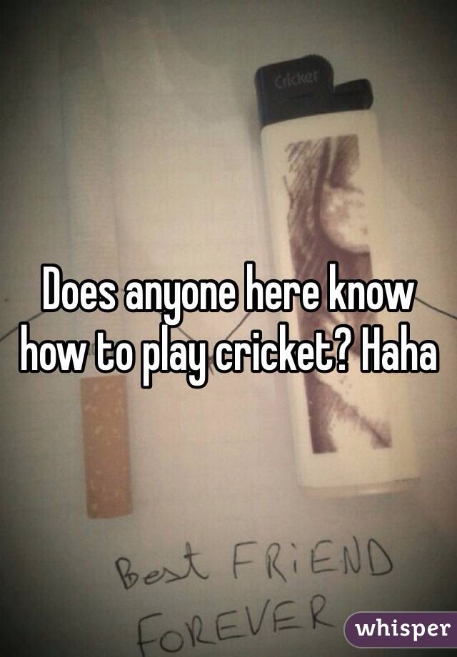 Does anyone here know how to play cricket? Haha