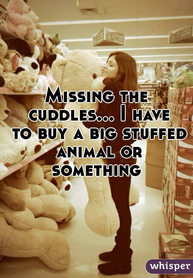 Missing the cuddles... I have to buy a big stuffed animal or something 