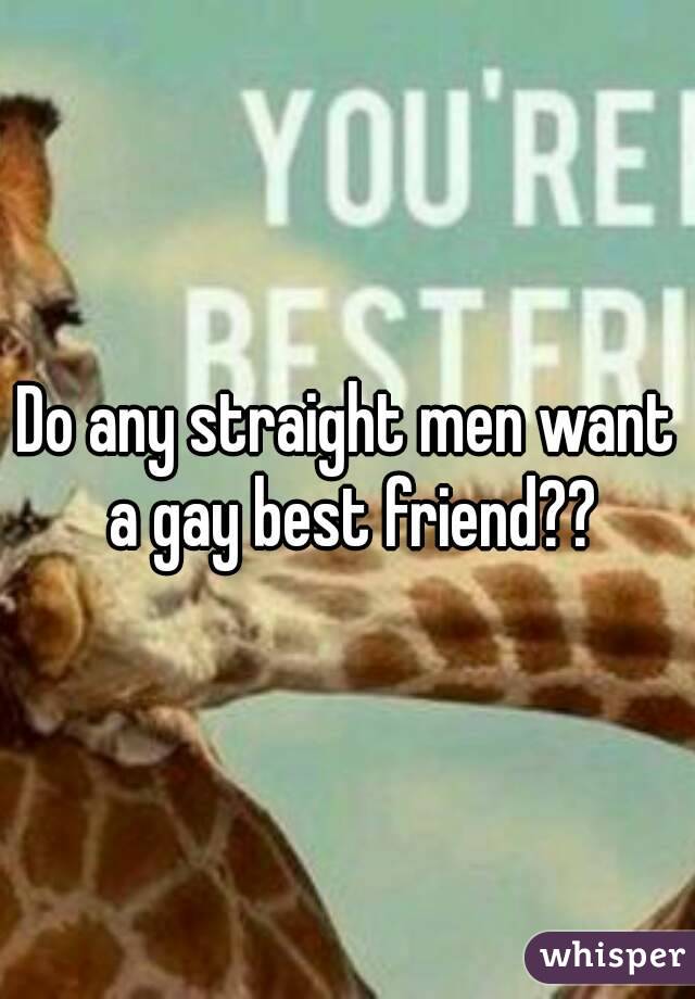 Do any straight men want a gay best friend??