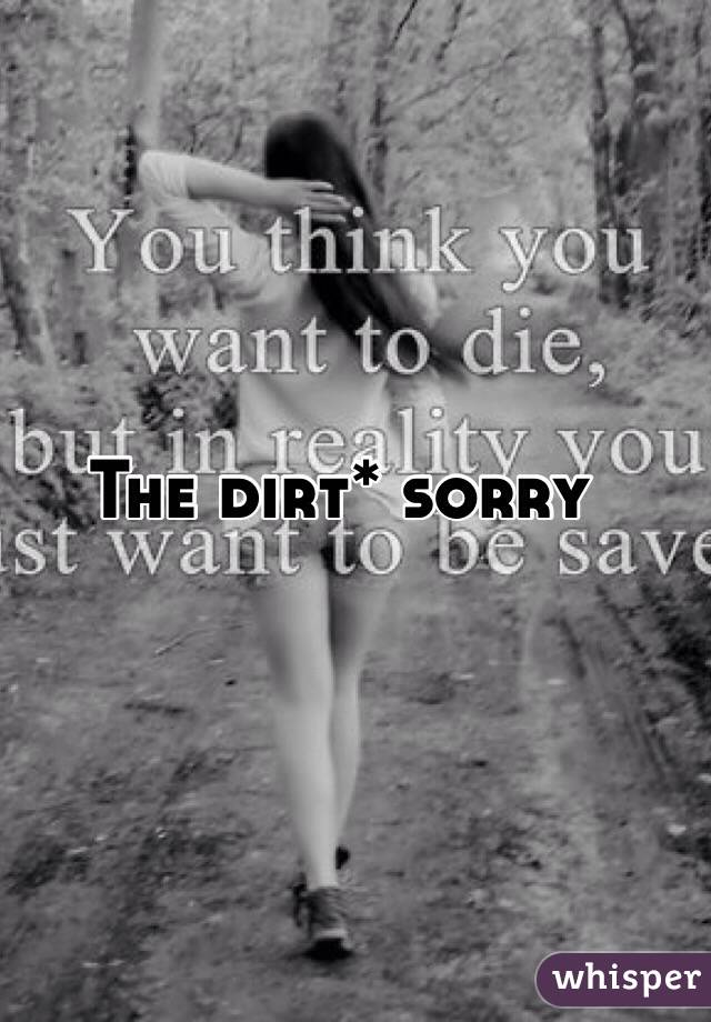 The dirt* sorry 