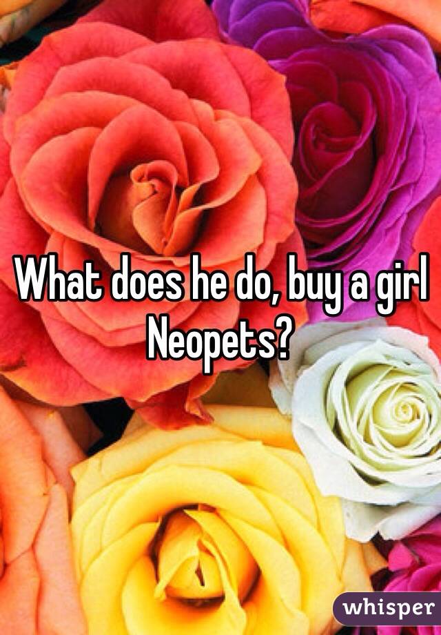 What does he do, buy a girl Neopets?