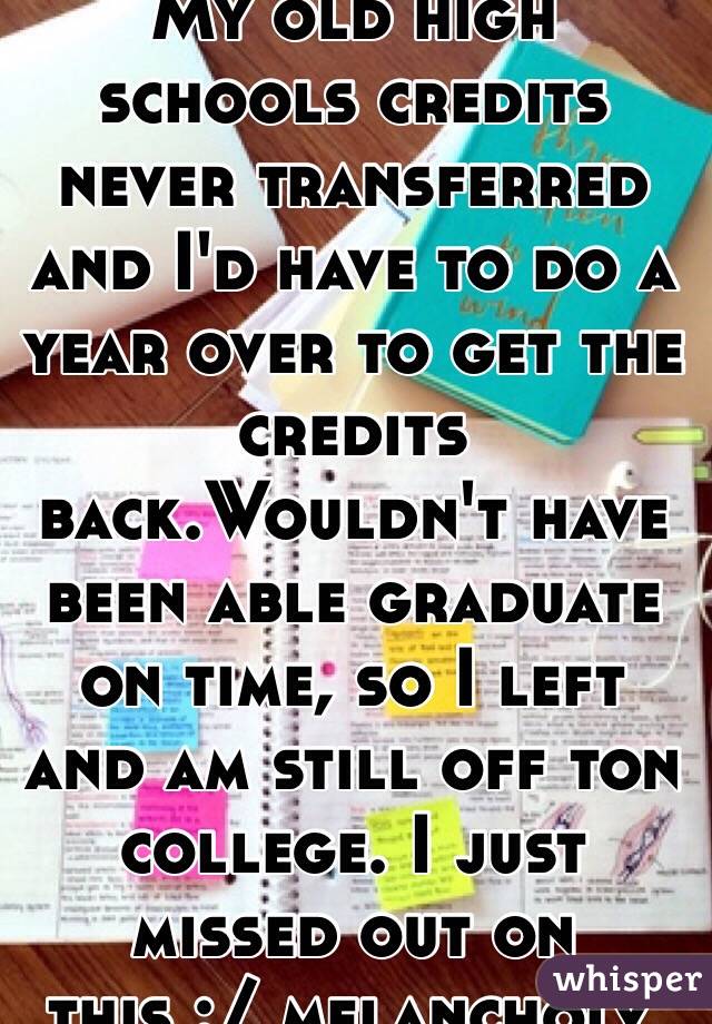  I got screwed over. My old high schools credits never transferred and I'd have to do a year over to get the credits back.Wouldn't have been able graduate  on time, so I left and am still off ton college. I just missed out on this :/ melancholy, really 