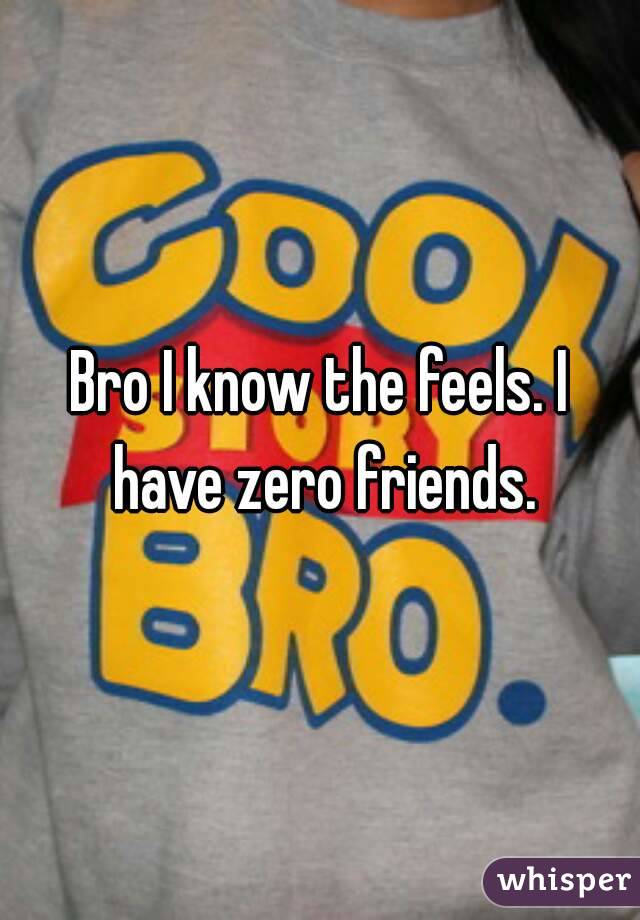 Bro I know the feels. I have zero friends.