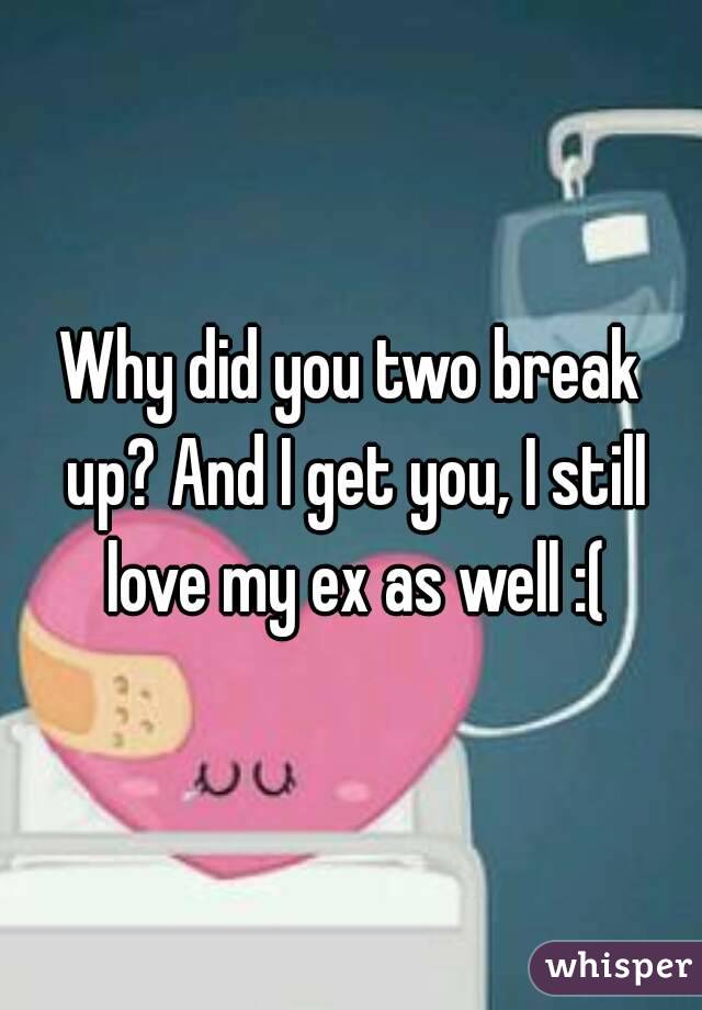 Why did you two break up? And I get you, I still love my ex as well :(