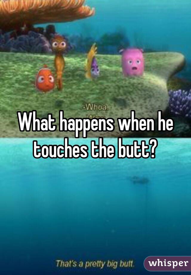 What happens when he touches the butt?