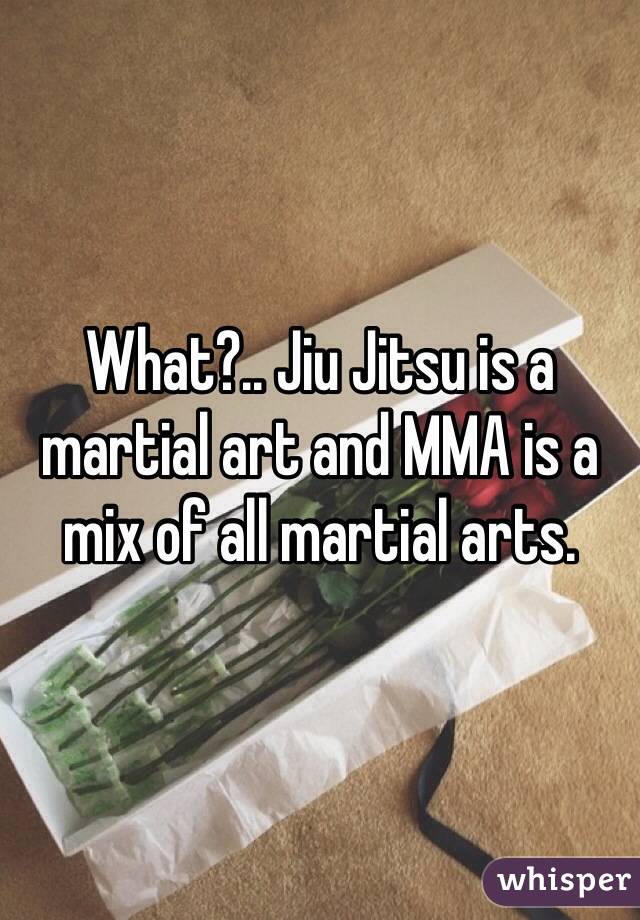 What?.. Jiu Jitsu is a martial art and MMA is a mix of all martial arts.