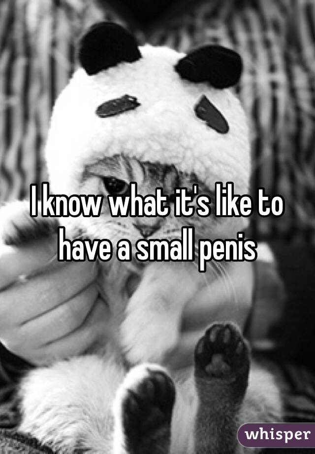 I know what it's like to have a small penis 