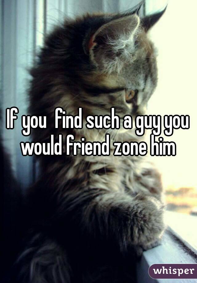 If you  find such a guy you would friend zone him 