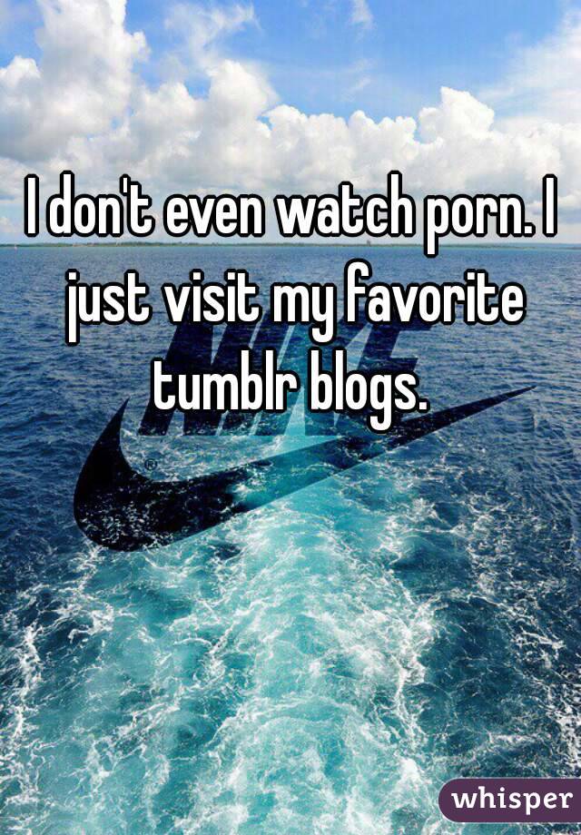 I don't even watch porn. I just visit my favorite tumblr blogs. 