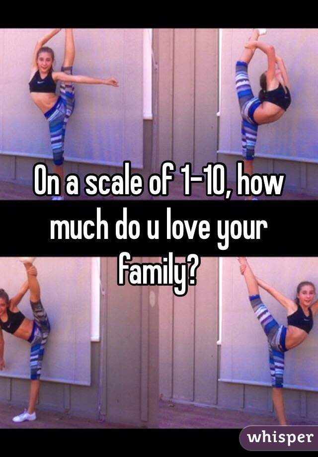 On a scale of 1-10, how much do u love your family?