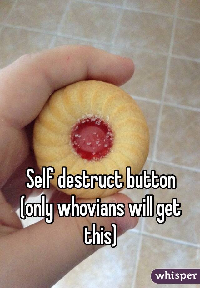 Self destruct button
 (only whovians will get this)
