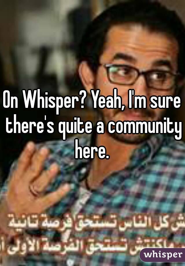 On Whisper? Yeah, I'm sure there's quite a community here. 
