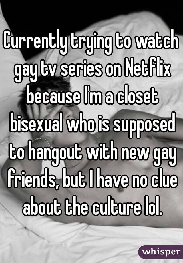 Currently trying to watch gay tv series on Netflix because I'm a closet bisexual who is supposed to hangout with new gay friends, but I have no clue about the culture lol.