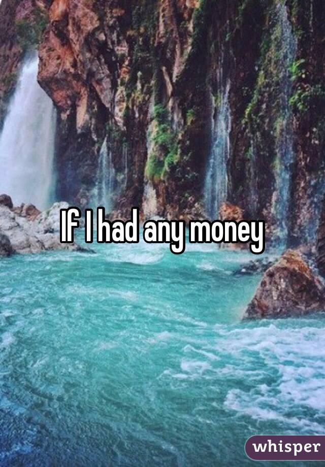 If I had any money 