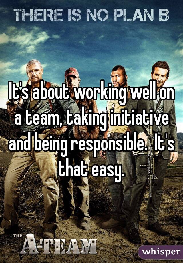 It's about working well on a team, taking initiative and being responsible.  It's that easy.