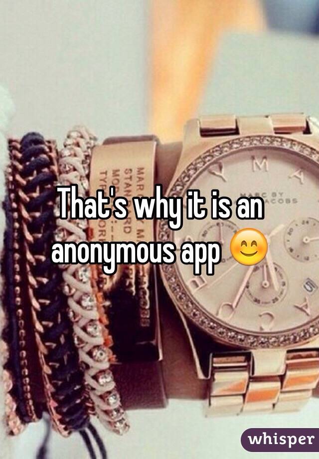That's why it is an anonymous app 😊