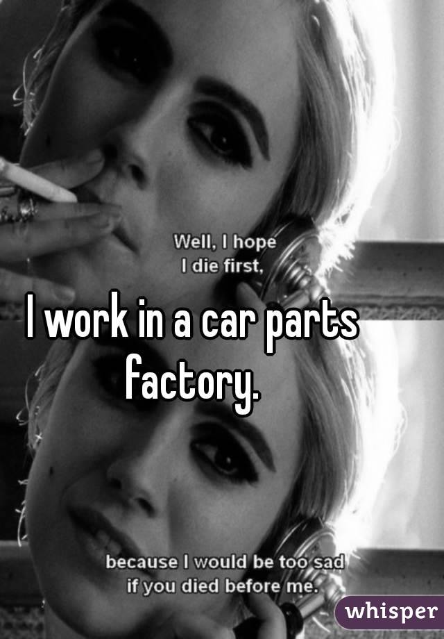 I work in a car parts factory. 