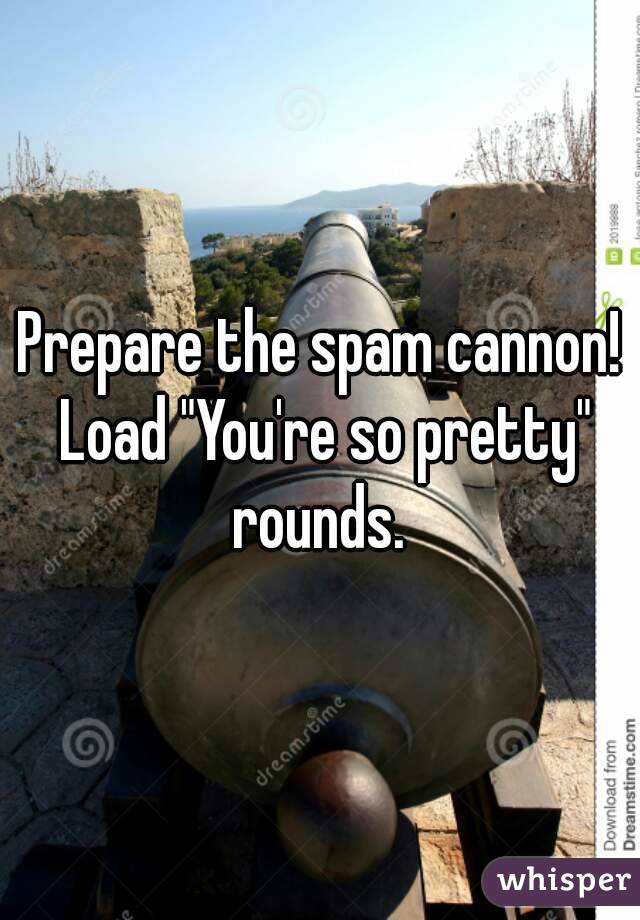 Prepare the spam cannon! Load "You're so pretty" rounds. 