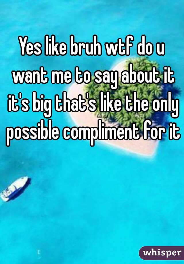 Yes like bruh wtf do u want me to say about it it's big that's like the only possible compliment for it 