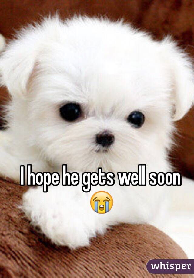 I hope he gets well soon 😭