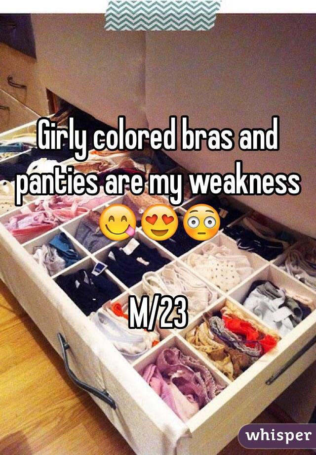 Girly colored bras and panties are my weakness 😋😍😳

M/23