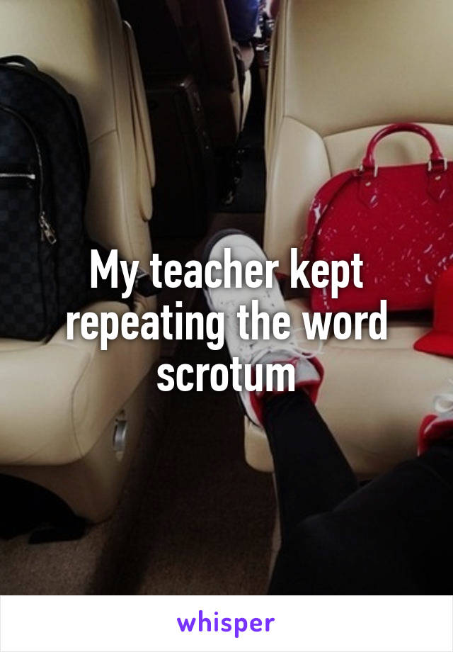 My teacher kept repeating the word scrotum