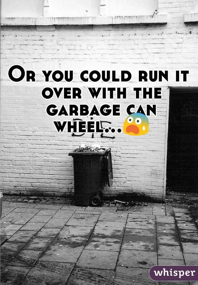 Or you could run it over with the garbage can wheel...😨