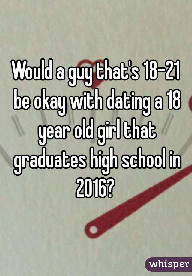 Would a guy that's 18-21 be okay with dating a 18 year old girl that graduates high school in 2016? 