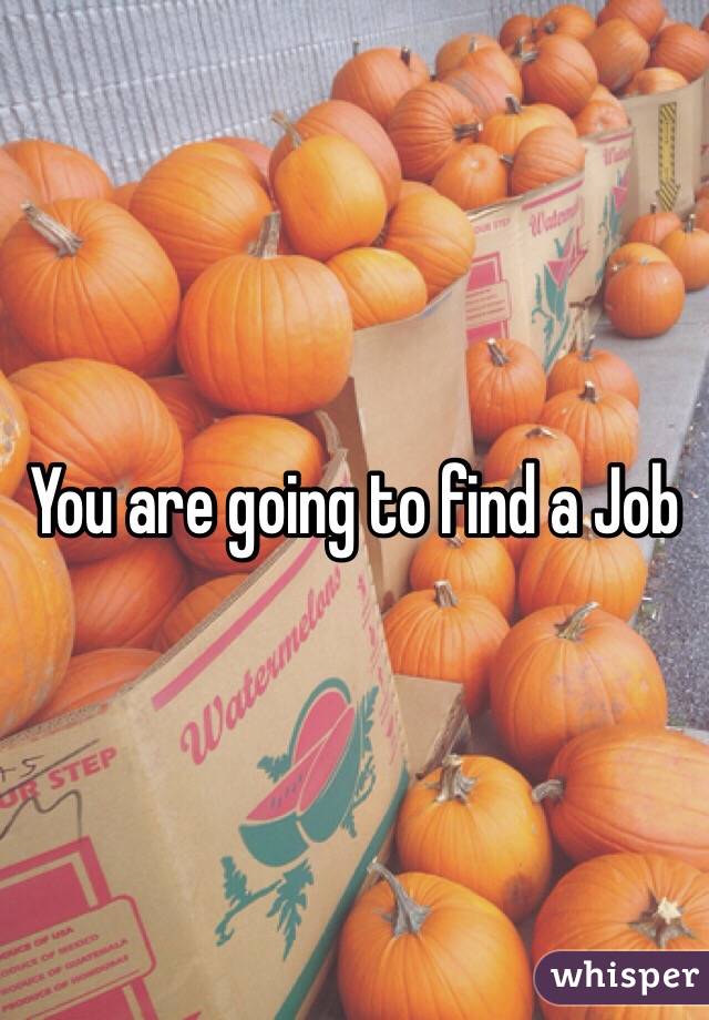 You are going to find a Job 