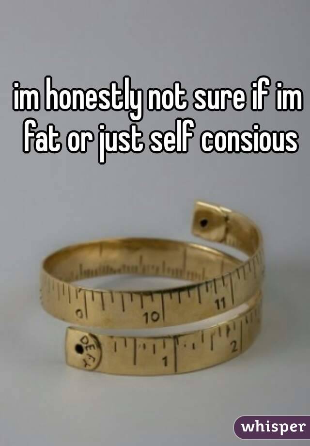 im honestly not sure if im fat or just self consious