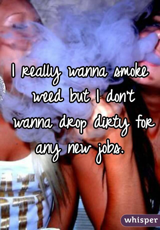 I really wanna smoke weed but I don't wanna drop dirty for any new jobs. 