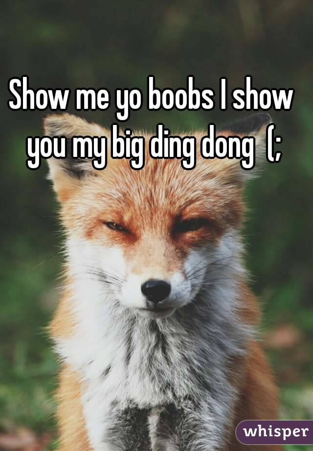 Show me yo boobs I show you my big ding dong  (;