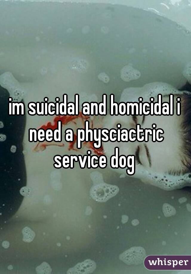 im suicidal and homicidal i need a physciactric service dog 