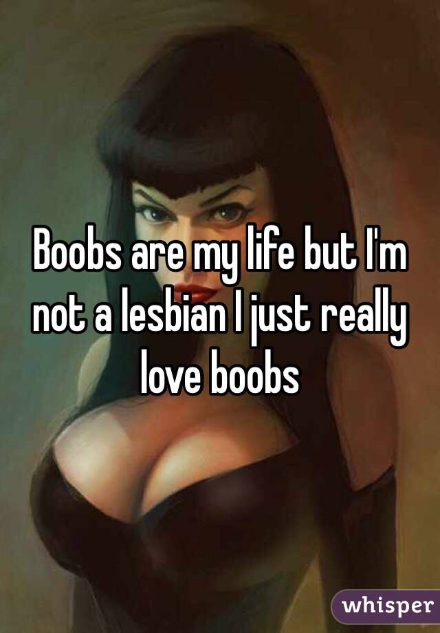 Boobs are my life but I'm not a lesbian I just really love boobs 